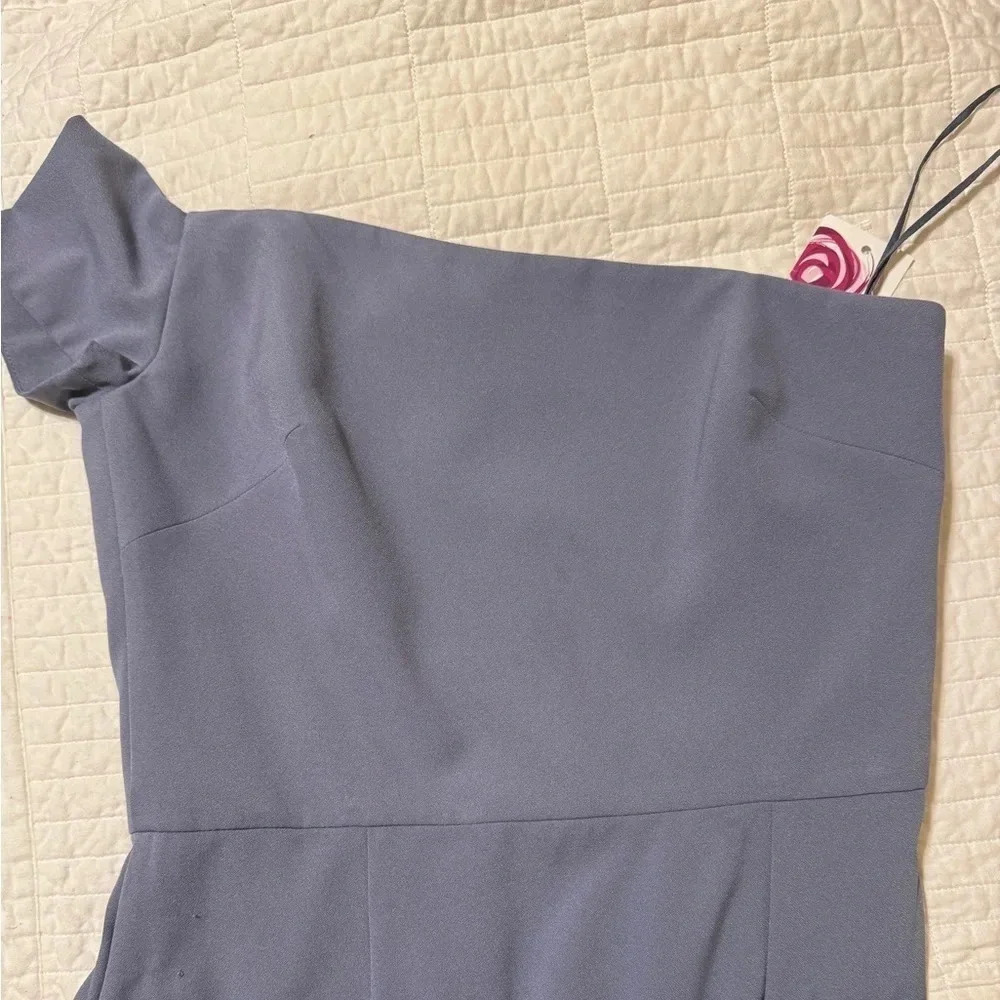 Amsale Yana Slate Crepe Prom Bridesmaid Formal Dress Long Size 12 - Picture 15 of 15